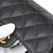 Chanel Black Calfskin Mini Classic Square Flap Bag 17 61688