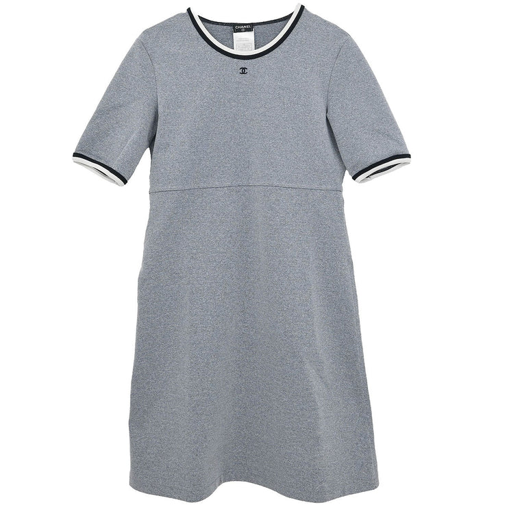 Chanel Short Sleeve Dress Gray 98P #42 79695