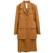 Celine Setup Suit Jacket Skirt Brown #42 88305