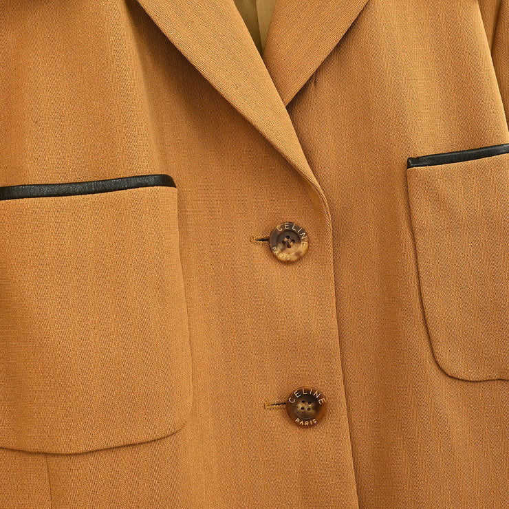 Celine Setup Suit Jacket Skirt Brown #42 88305