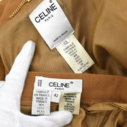 Celine Setup Suit Jacket Skirt Brown #42 88305