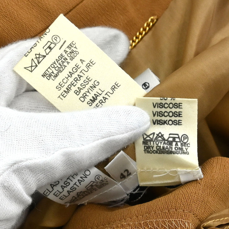 Celine Setup Suit Jacket Skirt Brown #42 88305
