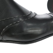 Louis Vuitton * Boots Shoes Black Leather ST0059 #8 1/2 99998