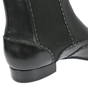 Louis Vuitton * Boots Shoes Black Leather ST0059 #8 1/2 99998