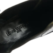 Louis Vuitton * Boots Shoes Black Leather ST0059 #8 1/2 99998