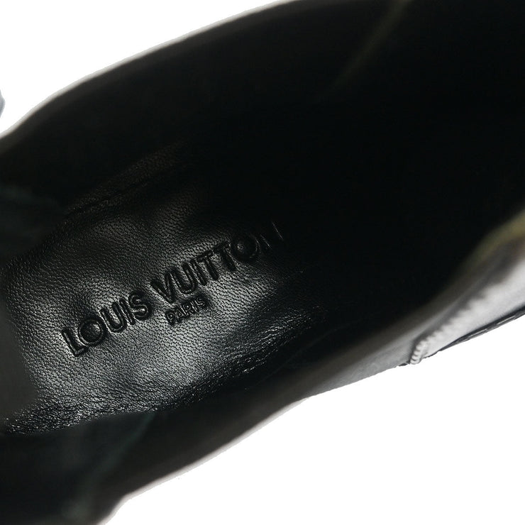 Louis Vuitton * Boots Shoes Black Leather ST0059 #8 1/2 99998