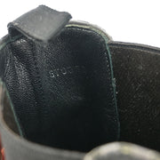 Louis Vuitton * Boots Shoes Black Leather ST0059 #8 1/2 99998