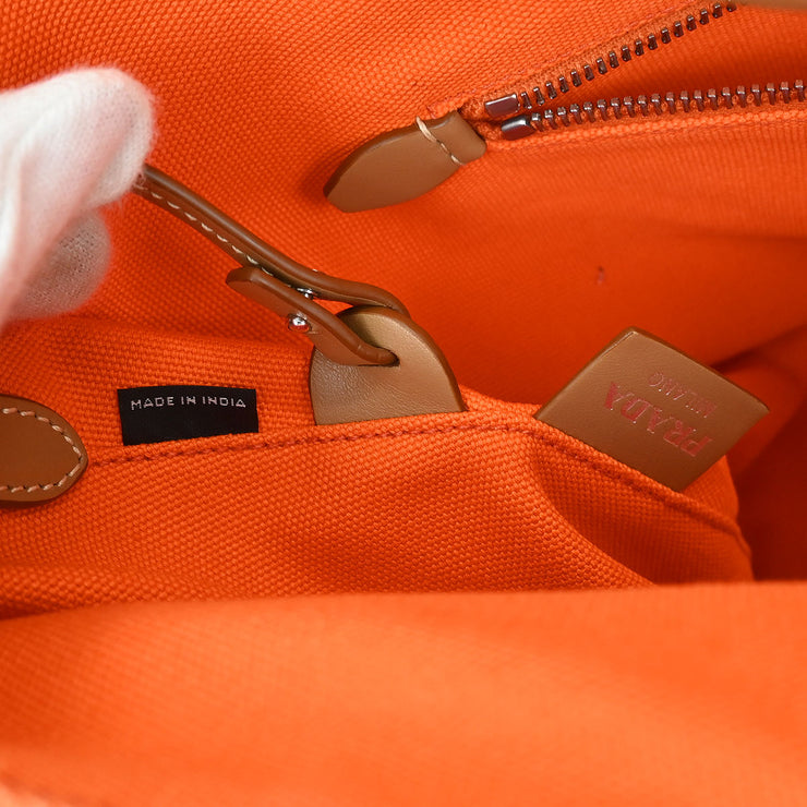 Prada Orange Canvas Canapa 2way Tote Handbag 1BG163 204 AQ00001
