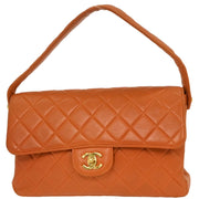 Chanel Orange Lambskin Double Sided Flap Handbag AQ00004