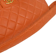 Chanel Orange Lambskin Double Sided Flap Handbag AQ00004