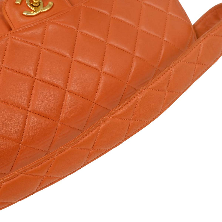 Chanel Orange Lambskin Double Sided Flap Handbag AQ00004