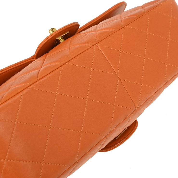 Chanel Orange Lambskin Double Sided Flap Handbag AQ00004