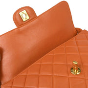 Chanel Orange Lambskin Double Sided Flap Handbag AQ00004
