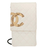 Chanel * White Calfskin Cambon Ligne Shoulder Bag AQ00006