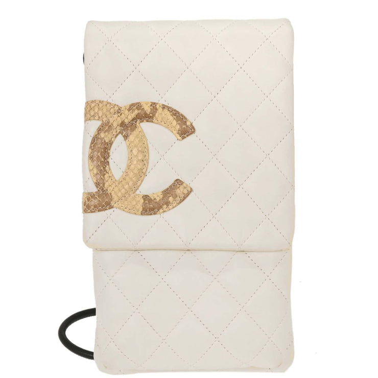 Chanel * White Calfskin Cambon Ligne Shoulder Bag AQ00006