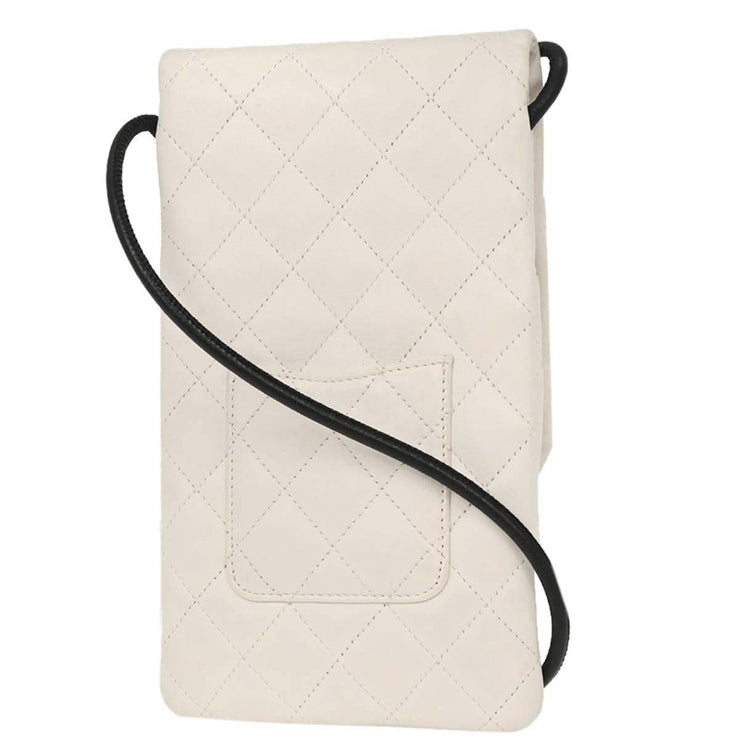 Chanel * White Calfskin Cambon Ligne Shoulder Bag AQ00006