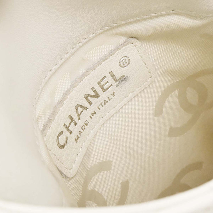 Chanel * White Calfskin Cambon Ligne Shoulder Bag AQ00006