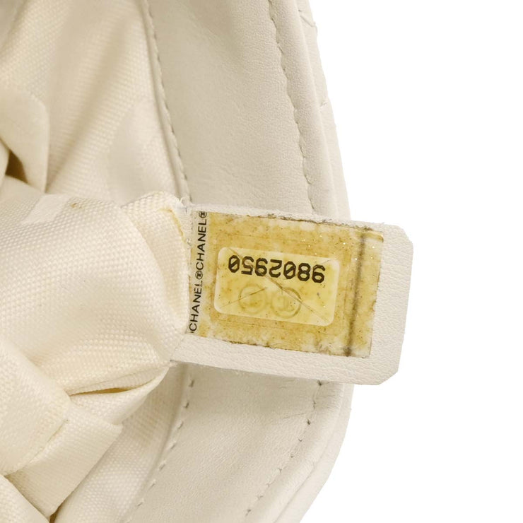 Chanel * White Calfskin Cambon Ligne Shoulder Bag AQ00006