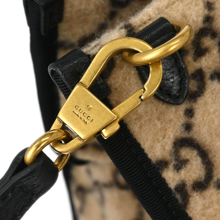 Gucci Beige Wool GG Tote 2way Handbag 598169 493492 AQ00014