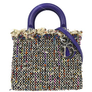 Christian Dior Purple Wool Lady Dior 2way Handbag 18-MA-1103 AQ00021