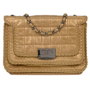 Chanel Gold Calfskin Mademoiselle Lock Shoulder Bag AQ00037