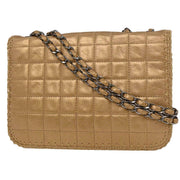 Chanel Gold Calfskin Mademoiselle Lock Shoulder Bag AQ00037