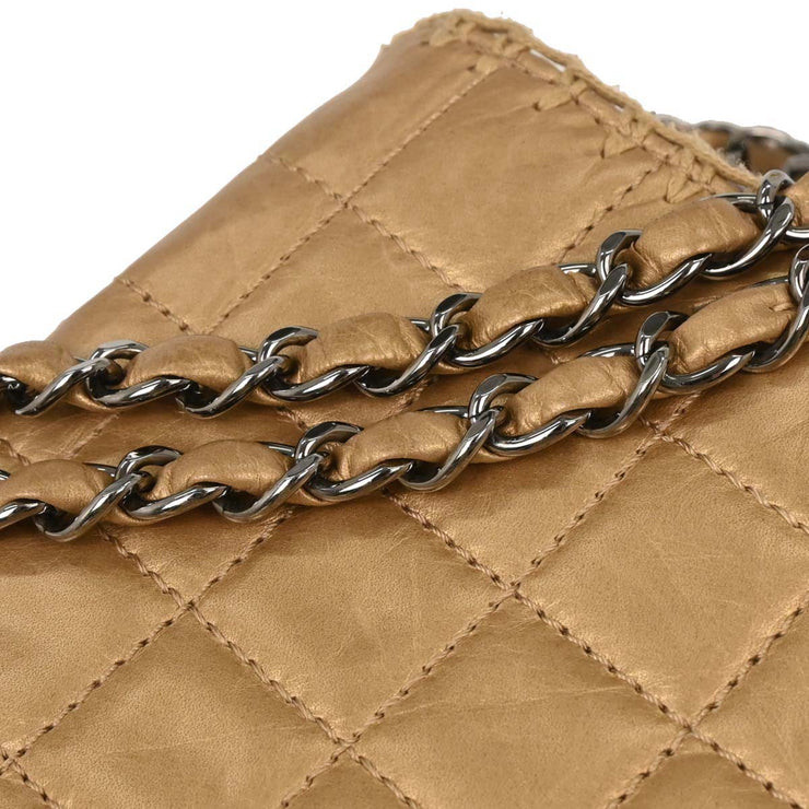 Chanel Gold Calfskin Mademoiselle Lock Shoulder Bag AQ00037
