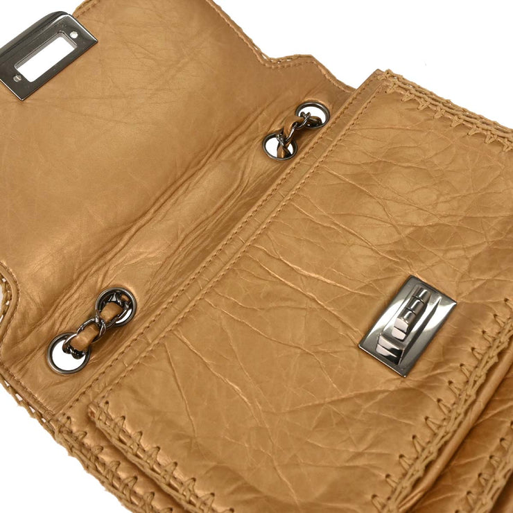 Chanel Gold Calfskin Mademoiselle Lock Shoulder Bag AQ00037