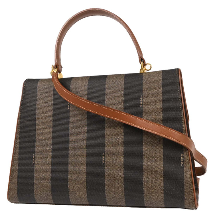 Fendi Black PVC Pequin 2way Handbag 18-B 14603 2 05 AQ00039
