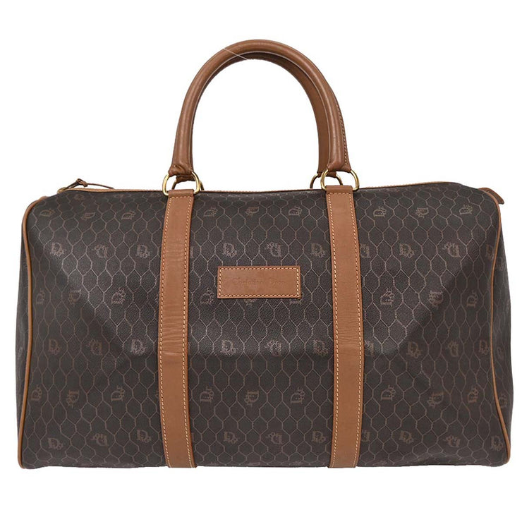 Christian Dior Dark Brown Honeycomb Duffle Handbag AQ00042