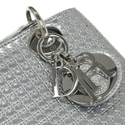 Christian Dior Silver Lady Dior Cannage 2way Handbag 12-BO-1115 AQ00044