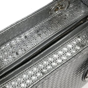 Christian Dior Silver Lady Dior Cannage 2way Handbag 12-BO-1115 AQ00044