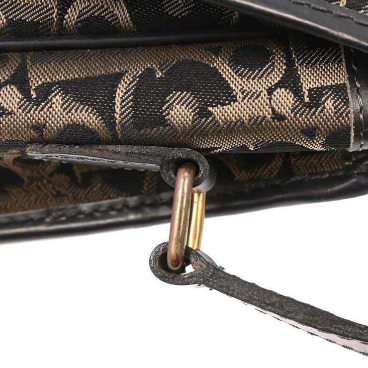 Christian Dior Black Canvas Trotter Shoulder Bag AQ00045