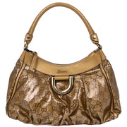 Gucci Gold PVC GG Hobo Abbey D Ring Handbag 190525 502752 AQ00048