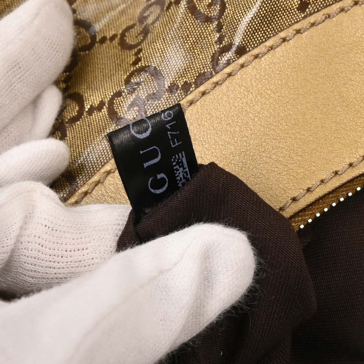 Gucci Gold PVC GG Hobo Abbey D Ring Handbag 190525 502752 AQ00048