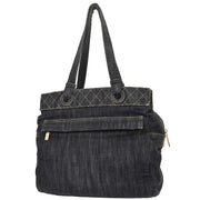 Chanel Navy Sparkling Denim Tote Handbag AQ00056
