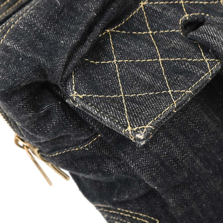 Chanel Navy Sparkling Denim Tote Handbag AQ00056