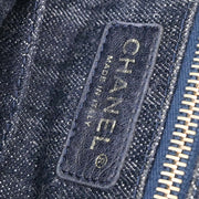 Chanel Navy Sparkling Denim Tote Handbag AQ00056
