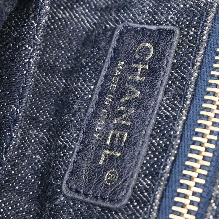Chanel Navy Sparkling Denim Tote Handbag AQ00056