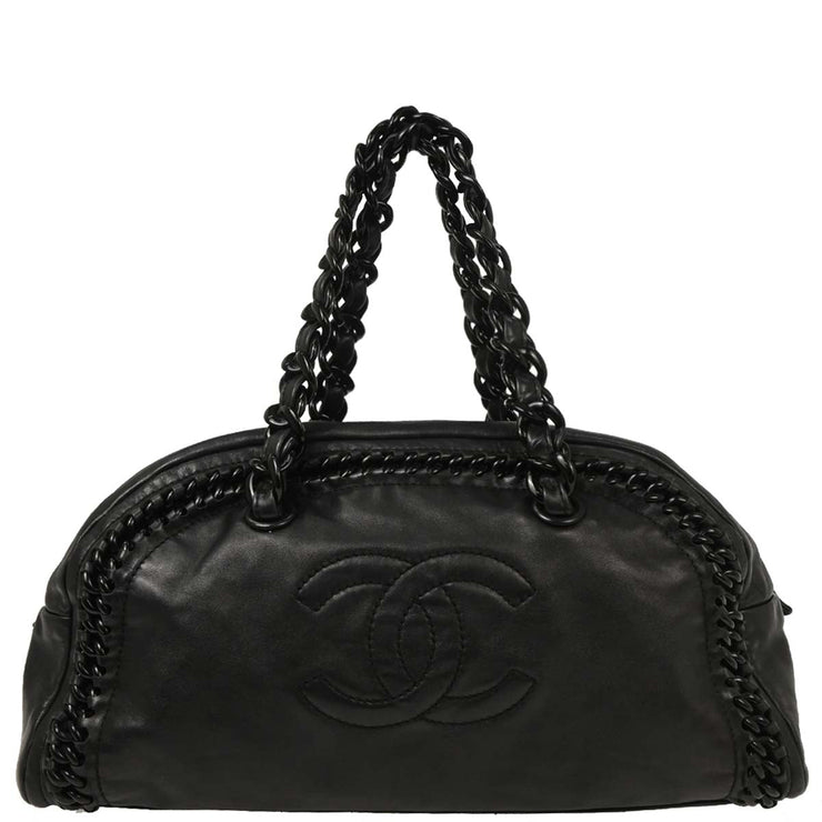 Chanel Black Calfskin Luxury Line Bowling Bag 40 AQ00059