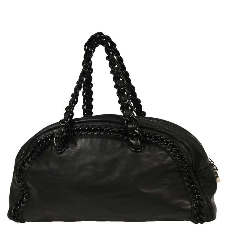 Chanel Black Calfskin Luxury Line Bowling Bag 40 AQ00059