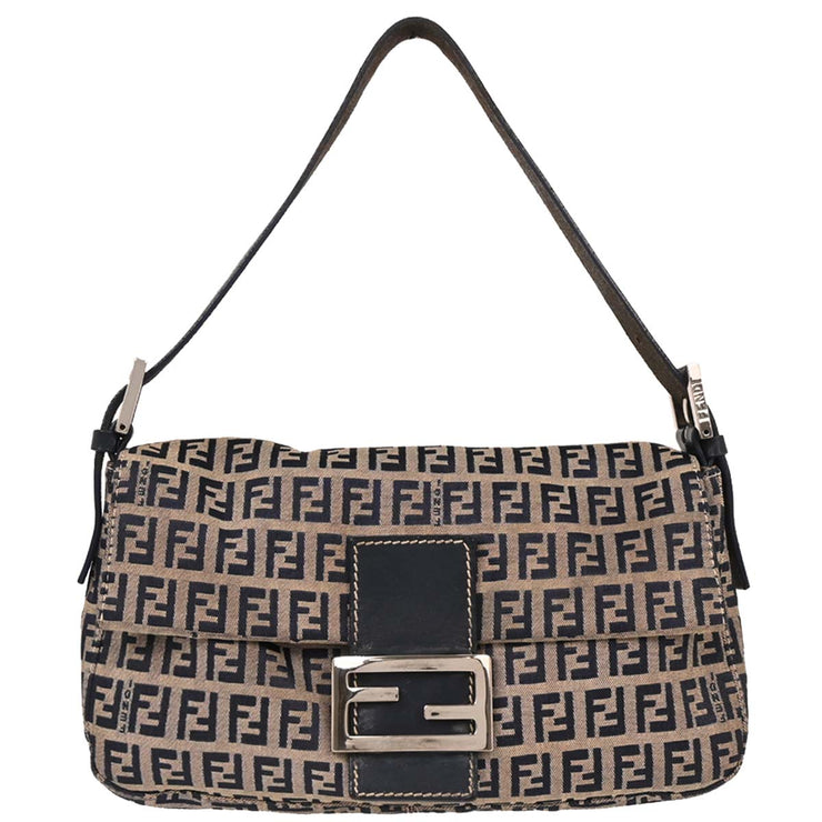 Fendi Gray Zucchino Baguette Handbag 2321-26424-018 AQ00061