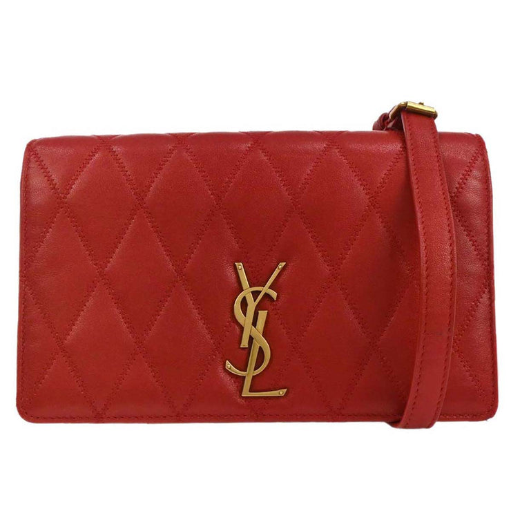 Saint Laurent Red Leather Shoulder Angie Chain Bag PLB568906.0119 AQ00071