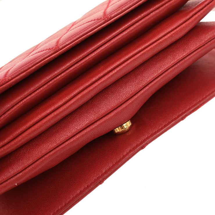Saint Laurent Red Leather Shoulder Angie Chain Bag PLB568906.0119 AQ00071