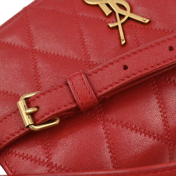 Saint Laurent Red Leather Shoulder Angie Chain Bag PLB568906.0119 AQ00071