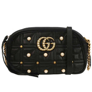 Gucci Black Leather Marmont Shoulder Bag 447632 001998 AQ00073