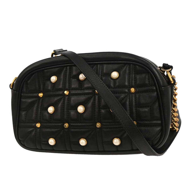 Gucci Black Leather Marmont Shoulder Bag 447632 001998 AQ00073