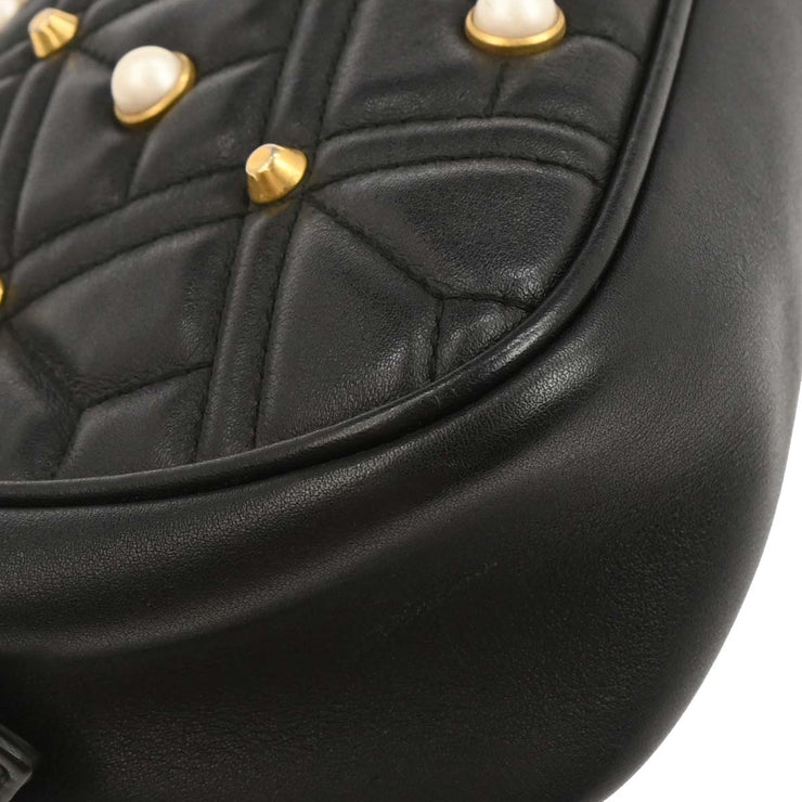 Gucci Black Leather Marmont Shoulder Bag 447632 001998 AQ00073