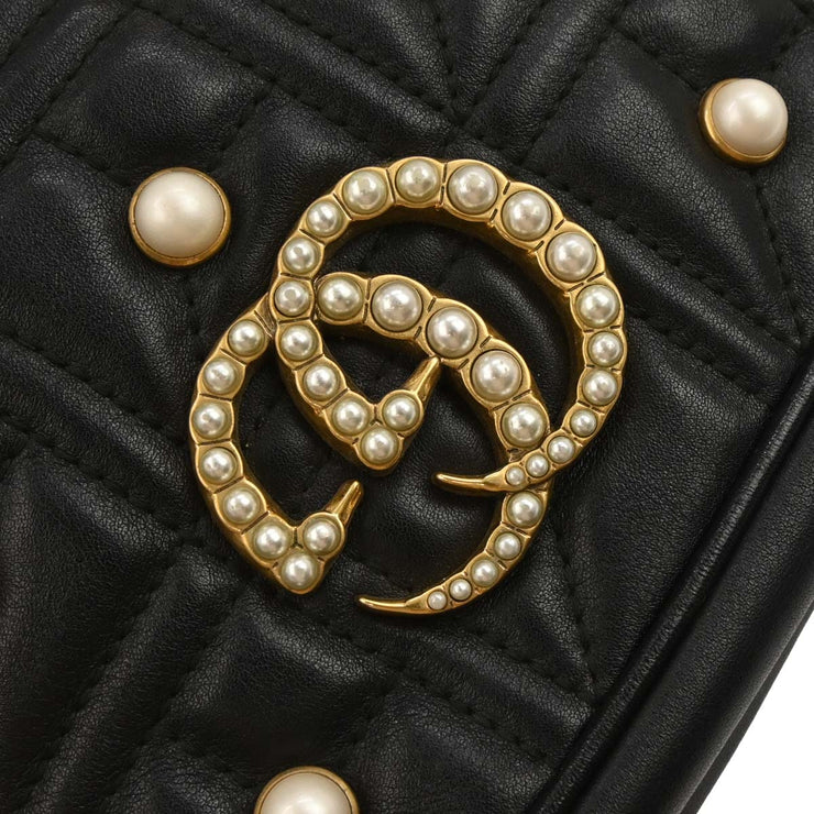Gucci Black Leather Marmont Shoulder Bag 447632 001998 AQ00073