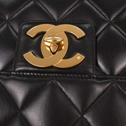 Chanel Black Lambskin Briefcase Handbag AQ00078